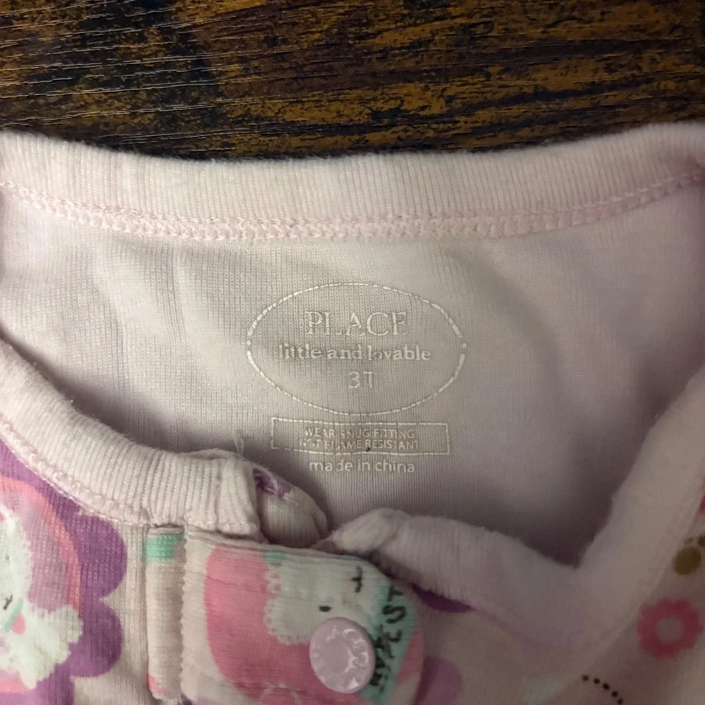 Baby Place‎ Sleepwear Footed Pajamas Onesie Pink Cat (Girls 3T)